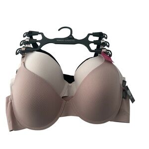NWT Vince Camuto Smooth T-Shirt Bras Trio Cream Tan Black Underwire Comfortable